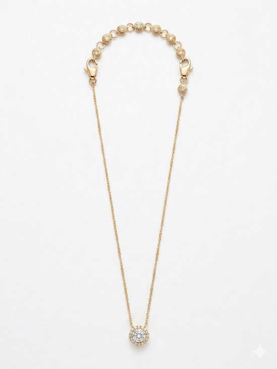 henri bendel Jewelry - Henri Bendel Gold Tone Pave Diamond-Style Halo Necklace